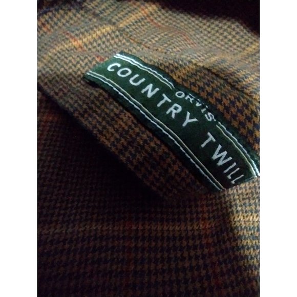 Orvis Shirt Long Sleeve Mens Large‎ Brown Check Shacket - Picture 3 of 6
